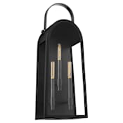 Quorum International Arpeggio 3 Light 25" Tall Outdoor Wall Sconce Matte Black