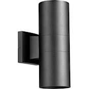 Quorum International Cylinder 2 Light 12" Tall Outdoor Wall Sconce Noir