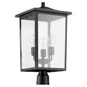 Quorum International Riverside 3 Light 22" Tall Outdoor Single Head Post Light Noir