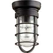 Quorum International Bowery Single Light 4-1/2" Wide Flush Mount Ceiling Fixture Noir