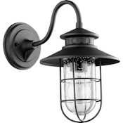 Quorum International Moriarty Single Light 12-1/2" Tall Outdoor Wall Sconce Noir