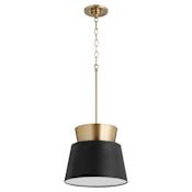 Quorum International 12" Wide Pendant Noir / Aged Brass