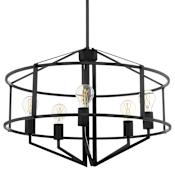 Quorum International Tobin 5 Light 24" Wide Pendant Matte Black