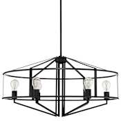 Quorum International Tobin 6 Light 32" Wide Pendant Matte Black