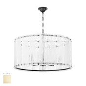 Quorum International Prestige 8 Light 30" Wide Pendant with Alabaster Glass Shade Aged Brass