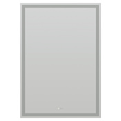 Quorum International Mime 42"W x 60"H Rectangular Flat Frameless Wall Mounted Bathroom Mirror with LED Lighting Mirrored Glass