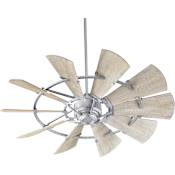 Quorum International 52" 10 Blade Indoor Ceiling Fan with Remote Control Galvanized