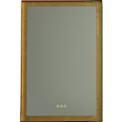 Quorum International Dorato 24"W x 36"H Rectangular Flat Steel Framed Wall Mounted Bathroom Mirror with LED Lighting Gold Leaf