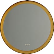 Quorum International Dorato 30" Diameter Circular Flat Steel Framed Wall Mounted Bathroom Mirror with LED Lighting Gold Leaf