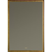Quorum International Dorato 60"W x 42"H Rectangular Flat Steel Framed Wall Mounted Bathroom Mirror with LED Lighting Gold Leaf