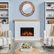 Real Flame Marshall 5,100 BTU 49 Inch Wide Free Standing Mantel Electric Fireplace with Remote Control White