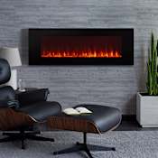 Real Flame 50 Inch Wide DiNatale Wall-Mounted Electric Fireplace Black