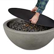 Real Flame Redding Aluminum Lid Cover for Medium Real Flame Bowl Fire Pits by Jensen Co. Black