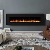 Real Flame Corretto 4700 BTU 72 Inch Wide Wall Mounted Vent Free Electric Fireplace Black
