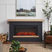 Real Flame Bernice 67" Wide 5,100 BTU Landscape Electric Mantel Fireplace with Multiple Flame Colors
 Charcoal