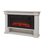 Real Flame Bristow 66" Mantel Electric Fireplace with 5000 BTUs and Remote 
 Bone White