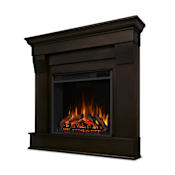 Real Flame Chateau 4,780 BTU / 1,500W 41 Inch Wide Free Standing Corner Mantel Electric Fireplace with Remote Control Dark Walnut
