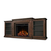Real Flame Frederick 4,780 BTU / 1,500W 72 Inch Wide Media Console Electric Fireplace with Remote Control Chestnut Oak