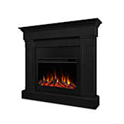 Real Flame Crawford 48 Inch Wide 5100 BTU / 1400W Free Standing Mantel Electric Fireplace Black