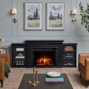 Real Flame Tracey 5100 BTU / 1500W Freestanding Mantel Electric Fireplace with Remote Control Black