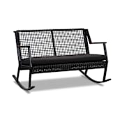 Real Flame Calvin 46.5" Aluminum Frame Acrylic Outdoor Two Seat Rocker Black