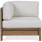 Real Flame Stratton Corner Outdoor Chair in Beechwood with Sunbrella® Cushions Beechwood