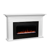 Real Flame Cleo 76 Inch Wide 5,100 BTU Vent Free Electric Mantel Fireplace White