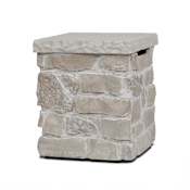 Real Flame Scottsdale 20" Square Stone Propane Tank Cover and Side Table Beige
