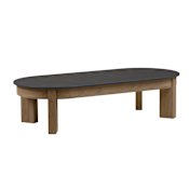 Real Flame Stratton 55 Inch Wide Aluminum and Stone Table Beechwood
