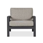 Real Flame Aegean 30" Wide Aluminum Framed Olefin Outdoor Lounge Chair with Removable Tan Cushion Covers Weathered Slate