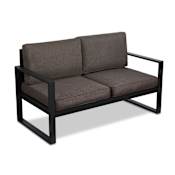 Real Flame Baltic 55 Inch Aluminum Framed Fabric Outdoor Loveseat Black