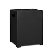 Real Flame Aegean 15 Inch Wide Square Metal Propane Tank Cover and Side Table Black