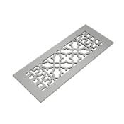 Reggio Registers Scroll 6" x 24" Aluminum Floor / Wall Grille with Mounting Holes Grey Aluminum