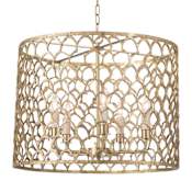 Regina Andrew Cabana 5 Light 23" Wide Pillar Candle Drum Chandelier Natural Brass