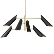 Regina Andrew Vest 6 Light 58" Wide Linear Chandelier Blackened Brass