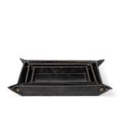 Regina Andrew Derby 13" Wide Leather Tray - Set of 3 Black