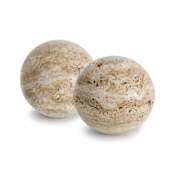 Regina Andrew Sloane 7" Wide Travertine Bookend - Set of 2 Natural