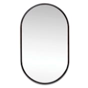 Regina Andrew Canal 24"W x 40"H Oval Flat Stainless Steel Framed Accent Mirror Blackened Steel