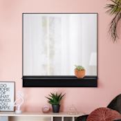 Ren Wil 35" W x 35" H Square Framed Accent Mirror Matte Black