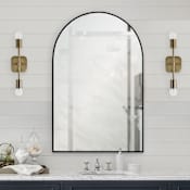 Ren Wil 24" W x 36" H Arched Bathroom Mirror Matte Black