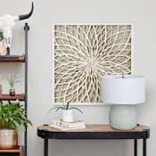 Ren Wil Cocktail 29.5" X 29.5" Papercraft Flower Petals with Beige Frame Beige