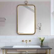 Ren Wil Coburg 22" W x 36" H Rectangular Framed Bathroom Mirror Gold