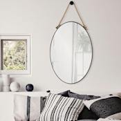 Ren Wil 22" W x 42" H Oval Framed Bathroom Mirror Matte Black