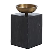 Ren Wil Poema 7 Inch Tall Gold Candle Holder Black
