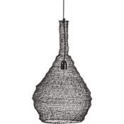 Ren Wil Garatun 15"W Organic Boho Industrial Pendant with Mesh Metal Shade Black Iron