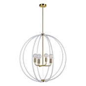 Ren Wil Basil 4 Light 31" Wide LED Beaded Globe Chandelier White