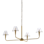 Ren Wil Maite 4 Light 42" Wide Multi Light Pendant Plated Dark Antique Brushed Brass