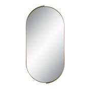 Ren Wil Aleah 20" W x 40" H Oval Framed Accent Mirror Satin Brass