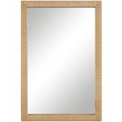 Ren Wil Sara 24"W x 36"H Rectangular Flat Rattan Framed Accent Mirror Natural