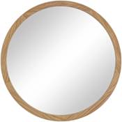 Ren Wil Noto 40" Diameter Circular Flat Wood Framed Accent Mirror Natural